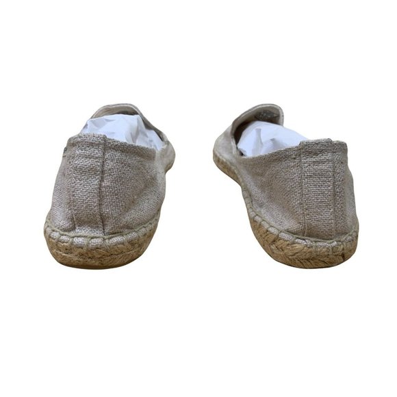 SOLUDOS Beige Chambray Embroidered Orange Espadrilles flat Women's Shoes Sz 10 - Picture 6 of 11